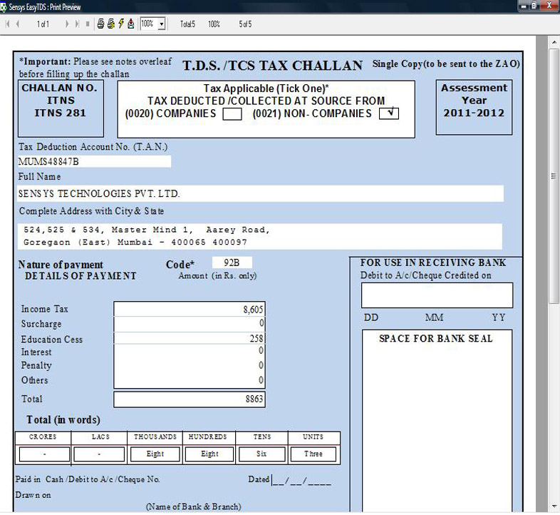 challan